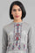 Grey Mandarin Neck Winter kurta