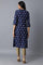 Dark Blue All-Over Floral Print kurta