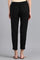 Black Solid Trousers