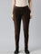 Dark Brown Cotton Polyester Corduroy Jeggings