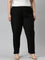 Women Black Solid Mid Rise Metallic Pants