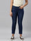 Women Solid Blue Denim Cropped Jeggings