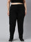 Women Solid Black Mid Rise Track Pant