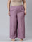 Women Lila Solid Linen Palazzos