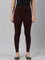 Dark Wine Cotton Stretch Ankle Length Leggings