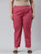 Women Solid Medium Pink Comfort Fit Cotton Pants