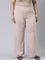 Women Solid Baby Pink Ponte Wide Leg Pants