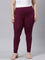 Women Plum Cotton Churidar Leggings