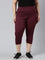 Women Solid Maroon High Rise Training Capri