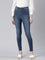 Women Solid Blue Mid Rise Skinny Jeans