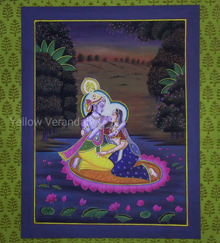 Original Pichwai Painting - Krishna Leela