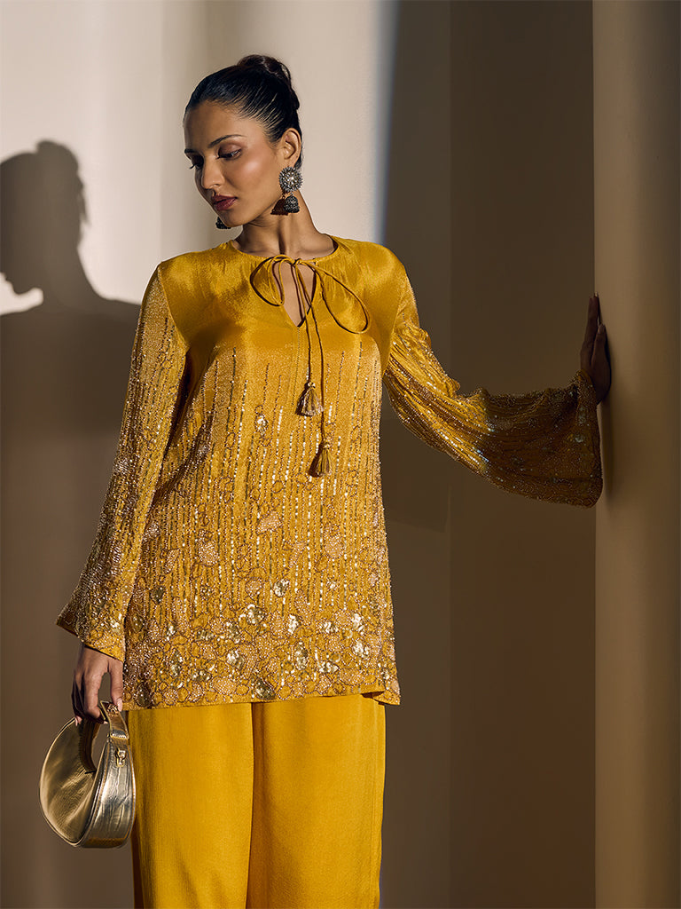 Embellished Kurta - Yellow