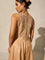 Floral Embroidered Jumpsuit - Peach