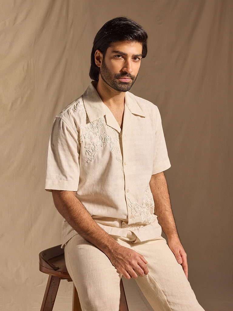 Embroidered Shirt - Off-White