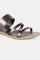 Aurelia Pewter Mettalic Almond Toe Flat-Zdaphne