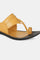 Aurelia Mustard Woven Design Almond Toe Flat-Zdarlene