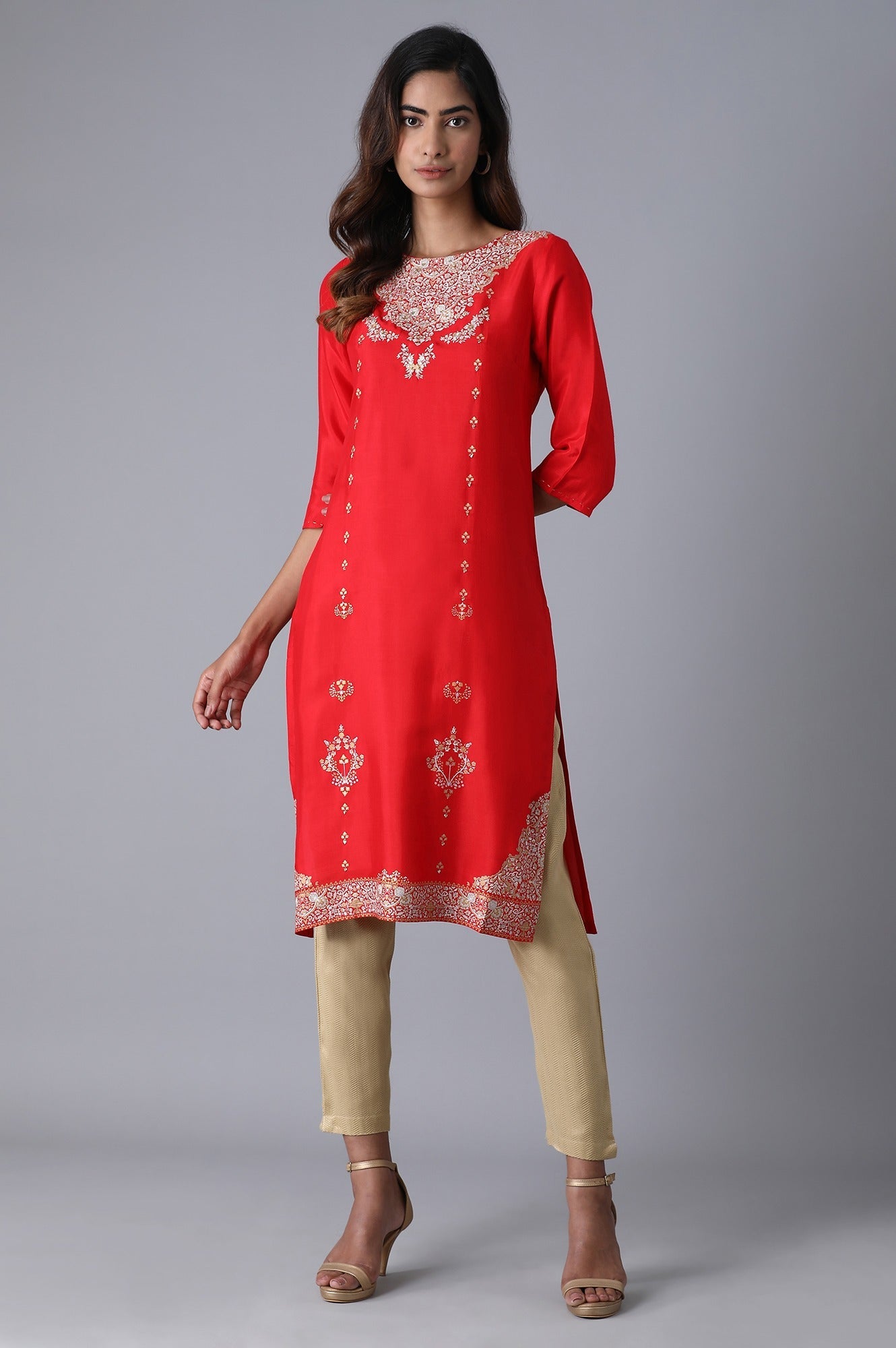 Red Straight kurta