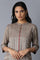 Grey Zari Straight kurta