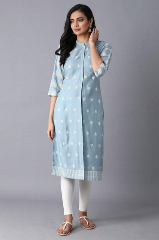 Light Blue Printer kurta