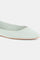 Pastel Green Round Toe Solid Flat-Wvivian