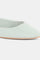 Pastel Green Round Toe Solid Flat-Wvivian