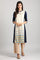 Blue Band Collar Printed Liva kurta