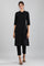 Black Round Neck Solid kurta