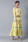 Yellow Round Neck Festive Dress