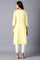 Yellow Embroidered A-Line kurta