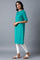 Green Round Neck Solid kurta