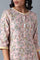 Blush Pink Round Neck Floral kurta