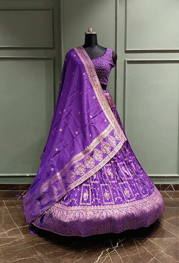 Purple banarsi lengha