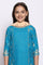 Blue A-Line kurta-Palazzos-Dupatta Girls Set