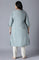 Slate Blue kurta with Embroidery