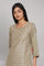 Sage Green Jacquard kurta with Embroidery