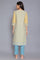 Pale Yellow and Stone Blue kurta