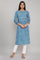 Adriatic Blue kurta with Gather Details