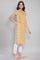 Dark Yellow Floral Print kurta