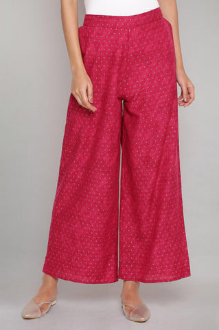 Dark Pink Printed Parallel Pants