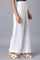 White Solid Wide Leg Tencel Trousers With Elasticated Waist