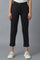 Black Solid Straight Fit Trousers With Pintuck Detail