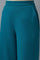 Teal Green Solid Straight-fit Cotton Palazzo with Side Pockets