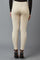 Beige Solid Skinny Fit Cotton Tights With Elasticated Waistband