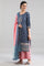 Blue Cotton Printed kurta