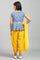 Blue Flared Top-Yellow Salwar-Dupatta Girls Set