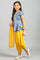 Blue Flared Top-Yellow Salwar-Dupatta Girls Set