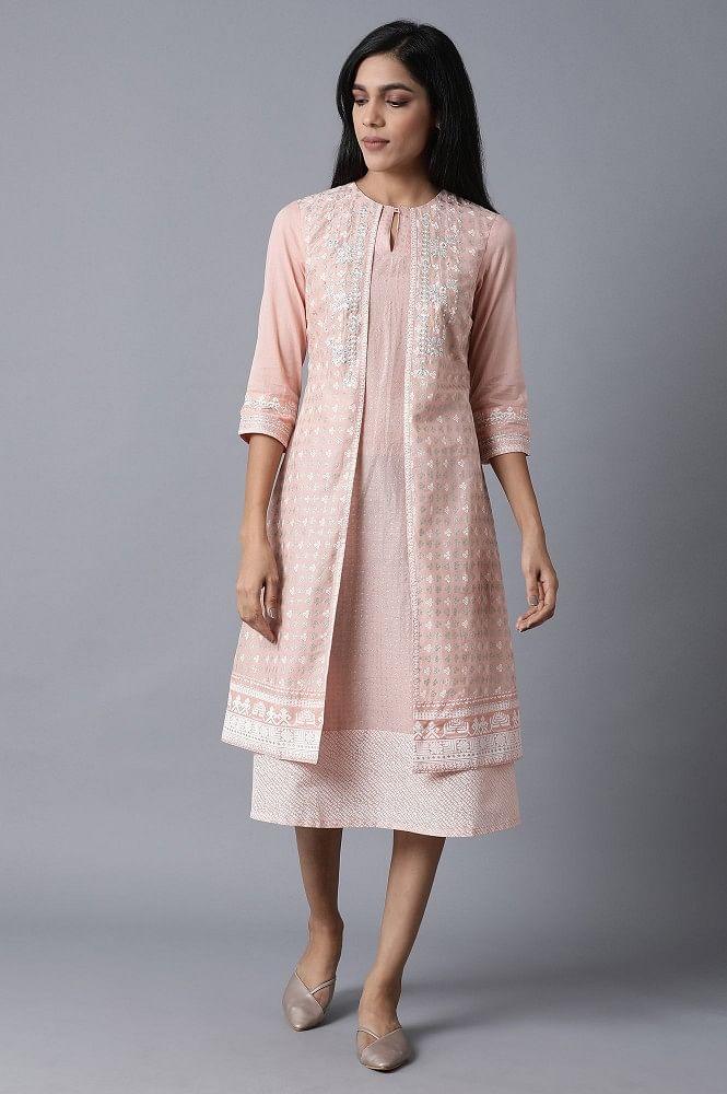 Peach A-Line kurta