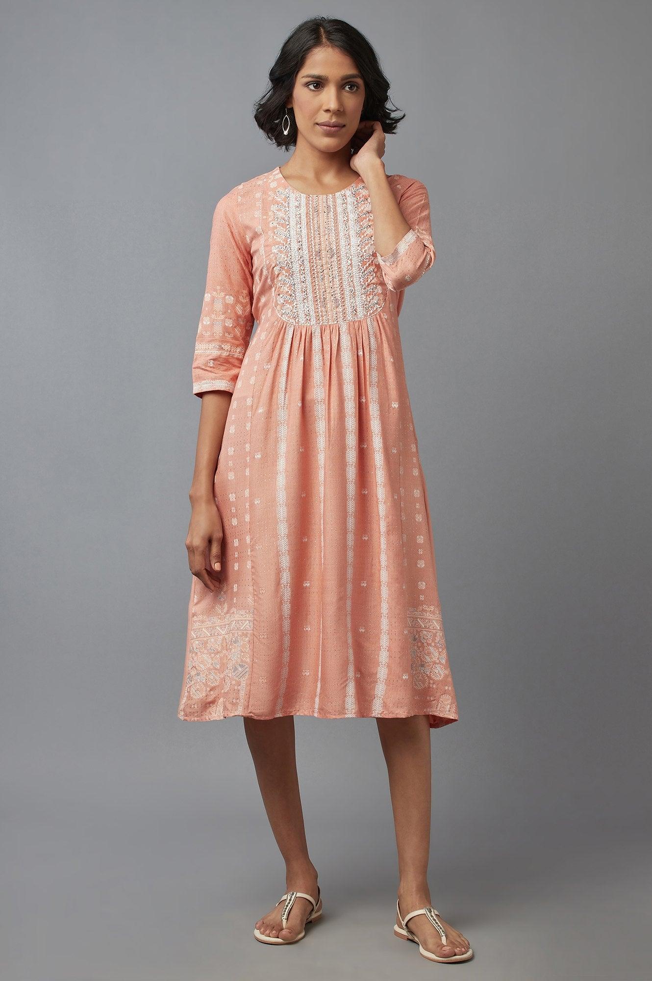 Peach Flared kurta