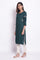 Dark Green Solid Straight kurta