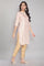 Light Pink Festive Round Neck kurta with Dori Embroidery